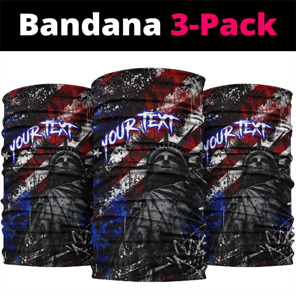 Personalized America New York Statue Of Liberty Neck Gaiter Dark Grunge American Flag Graffiti Street Art