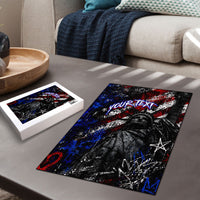 Personalized America New York Statue Of Liberty Puzzle Dark Grunge American Flag Graffiti Street Art