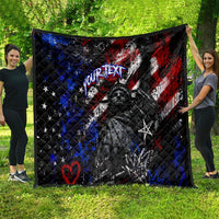 Personalized America New York Statue Of Liberty Quilt Dark Grunge American Flag Graffiti Street Art
