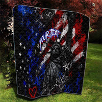 Personalized America New York Statue Of Liberty Quilt Dark Grunge American Flag Graffiti Street Art
