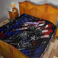 Personalized America New York Statue Of Liberty Quilt Dark Grunge American Flag Graffiti Street Art