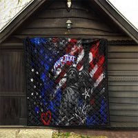 Personalized America New York Statue Of Liberty Quilt Dark Grunge American Flag Graffiti Street Art