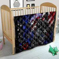 Personalized America New York Statue Of Liberty Quilt Dark Grunge American Flag Graffiti Street Art