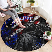 Personalized America New York Statue Of Liberty Round Carpet Dark Grunge American Flag Graffiti Street Art