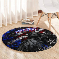 Personalized America New York Statue Of Liberty Round Carpet Dark Grunge American Flag Graffiti Street Art
