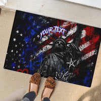 Personalized America New York Statue Of Liberty Rubber Doormat Dark Grunge American Flag Graffiti Street Art
