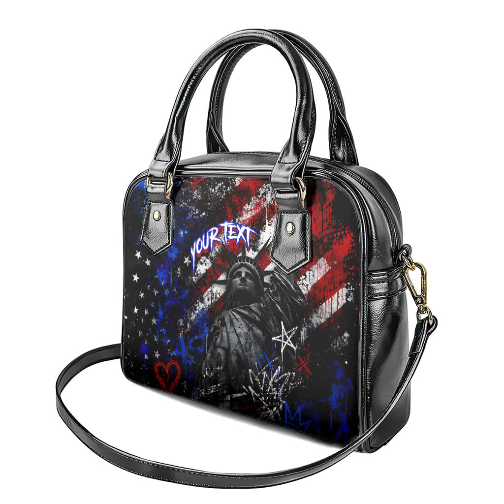 Personalized America New York Statue Of Liberty Shoulder Handbag Dark Grunge American Flag Graffiti Street Art