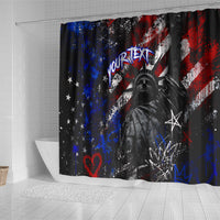 Personalized America New York Statue Of Liberty Shower Curtain Dark Grunge American Flag Graffiti Street Art