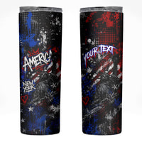 Personalized America New York Statue Of Liberty Skinny Tumbler Dark Grunge American Flag Graffiti Street Art
