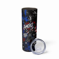 Personalized America New York Statue Of Liberty Skinny Tumbler Dark Grunge American Flag Graffiti Street Art