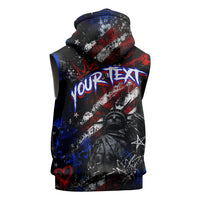 Personalized America New York Statue Of Liberty Sleeveless Zip Hoodie Dark Grunge American Flag Graffiti Street Art