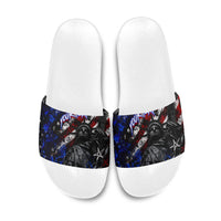 Personalized America New York Statue Of Liberty Slide Sandals Dark Grunge American Flag Graffiti Street Art