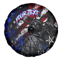 Personalized America New York Statue Of Liberty Spare Tire Cover Dark Grunge American Flag Graffiti Street Art