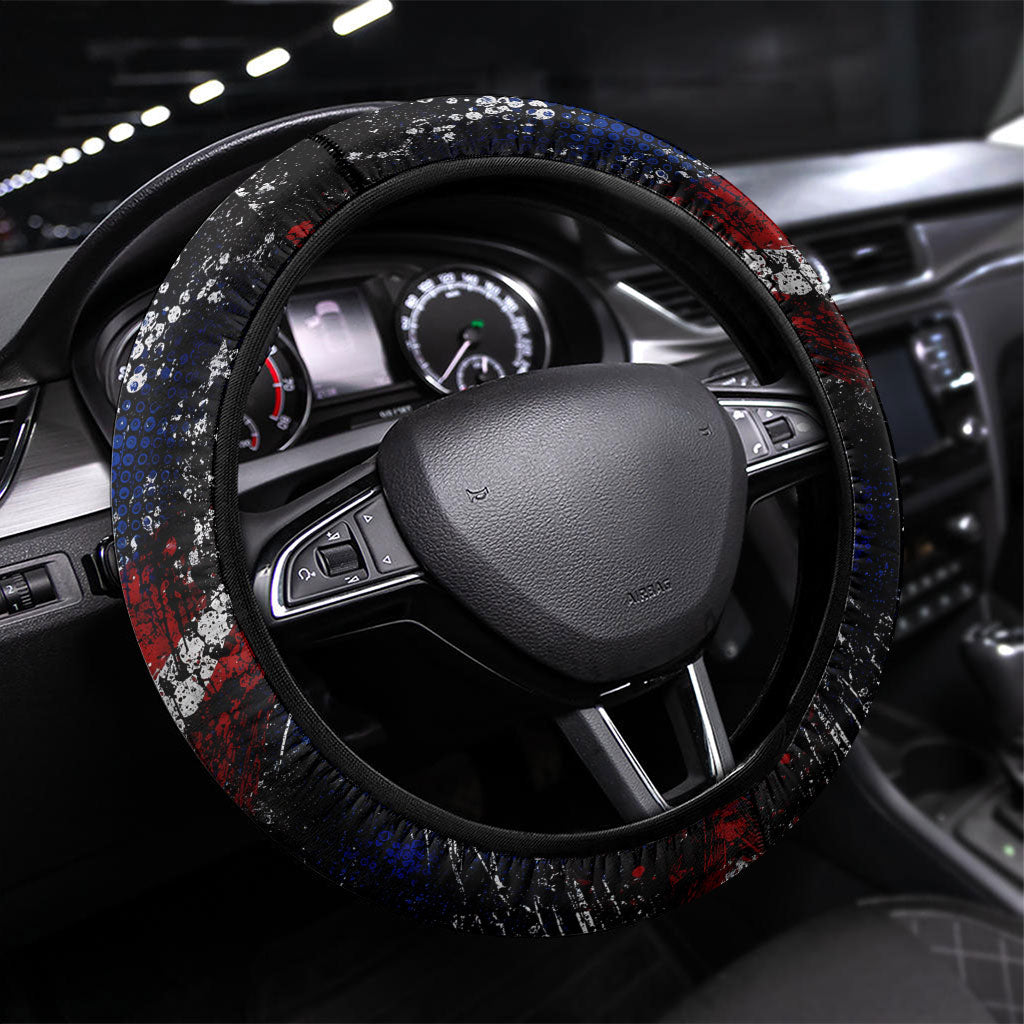 America New York Statue Of Liberty Steering Wheel Cover Dark Grunge American Flag Graffiti Street Art