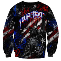 Personalized America New York Statue Of Liberty Sweatshirt Dark Grunge American Flag Graffiti Street Art