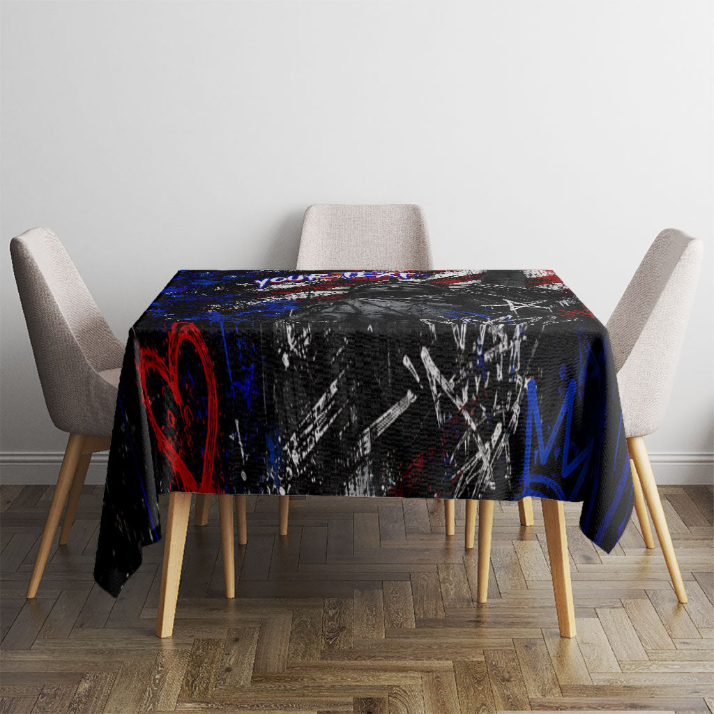 Personalized America New York Statue Of Liberty Tablecloth Dark Grunge American Flag Graffiti Street Art