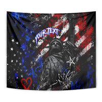 Personalized America New York Statue Of Liberty Tapestry Dark Grunge American Flag Graffiti Street Art