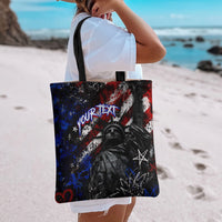 Personalized America New York Statue Of Liberty Tote Bag Dark Grunge American Flag Graffiti Street Art