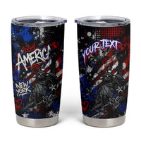 Personalized America New York Statue Of Liberty Tumbler Cup Dark Grunge American Flag Graffiti Street Art