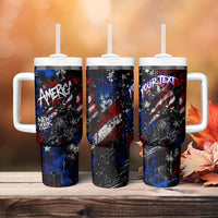 Personalized America New York Statue Of Liberty Tumbler With Handle Dark Grunge American Flag Graffiti Street Art