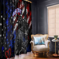 Personalized America New York Statue Of Liberty Window Curtain Dark Grunge American Flag Graffiti Street Art