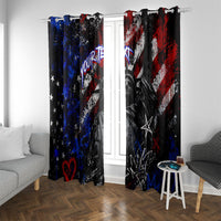 Personalized America New York Statue Of Liberty Window Curtain Dark Grunge American Flag Graffiti Street Art