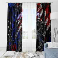 Personalized America New York Statue Of Liberty Window Curtain Dark Grunge American Flag Graffiti Street Art