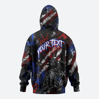 Personalized America New York Statue Of Liberty Zip Hoodie Dark Grunge American Flag Graffiti Street Art