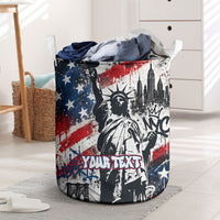 Personalized New York Statue Of Liberty Laundry Basket Grunge Street Art NYC Skyline American Pride