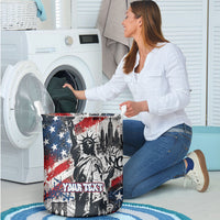 Personalized New York Statue Of Liberty Laundry Basket Grunge Street Art NYC Skyline American Pride