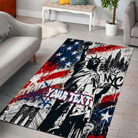 Personalized New York Statue Of Liberty Area Rug Grunge Street Art NYC Skyline American Pride