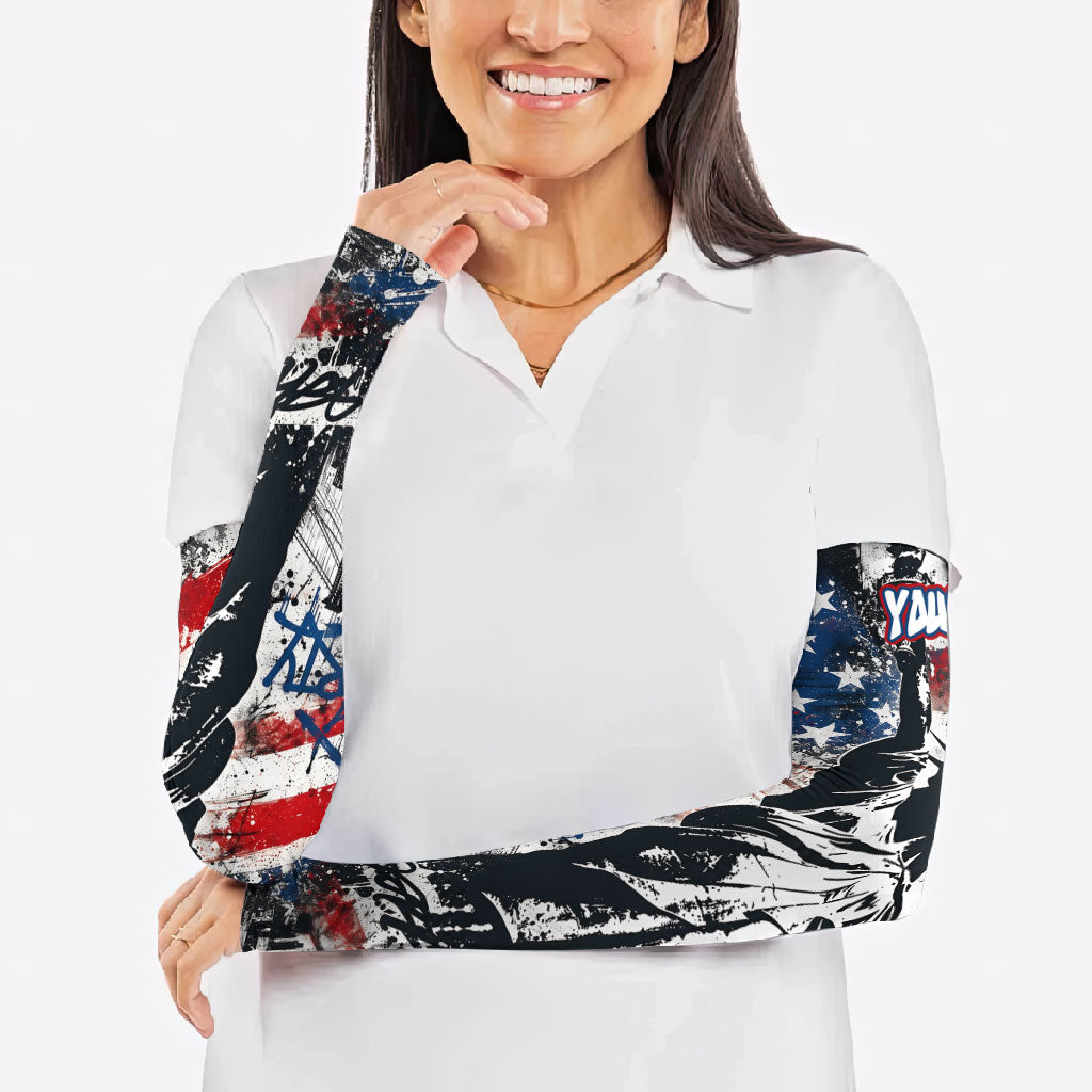Personalized New York Statue Of Liberty Arm Sleeves Grunge Street Art NYC Skyline American Pride