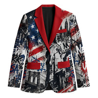 Personalized New York Statue Of Liberty Blazer Grunge Street Art NYC Skyline American Pride