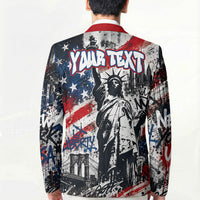 Personalized New York Statue Of Liberty Blazer Grunge Street Art NYC Skyline American Pride