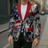 Personalized New York Statue Of Liberty Blazer Grunge Street Art NYC Skyline American Pride