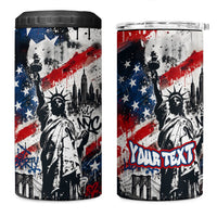 Personalized New York Statue Of Liberty 4 in 1 Can Cooler Tumbler Grunge Street Art NYC Skyline American Pride