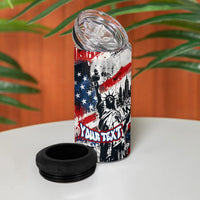 Personalized New York Statue Of Liberty 4 in 1 Can Cooler Tumbler Grunge Street Art NYC Skyline American Pride