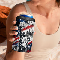 Personalized New York Statue Of Liberty 4 in 1 Can Cooler Tumbler Grunge Street Art NYC Skyline American Pride