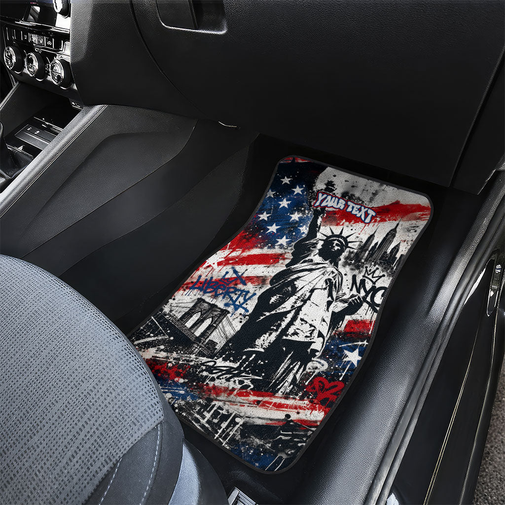 Personalized New York Statue Of Liberty Car Mats Grunge Street Art NYC Skyline American Pride