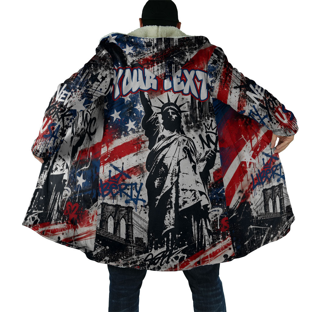 Personalized New York Statue Of Liberty Cloak Grunge Street Art NYC Skyline American Pride