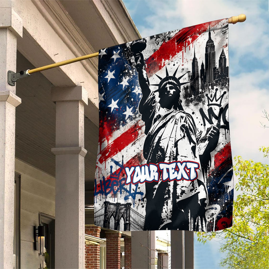 Personalized New York Statue Of Liberty Garden Flag Grunge Street Art NYC Skyline American Pride