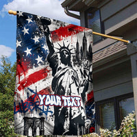Personalized New York Statue Of Liberty Garden Flag Grunge Street Art NYC Skyline American Pride