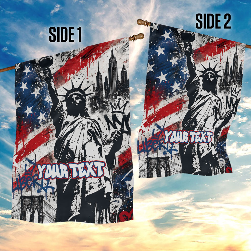 Personalized New York Statue Of Liberty Garden Flag Grunge Street Art NYC Skyline American Pride