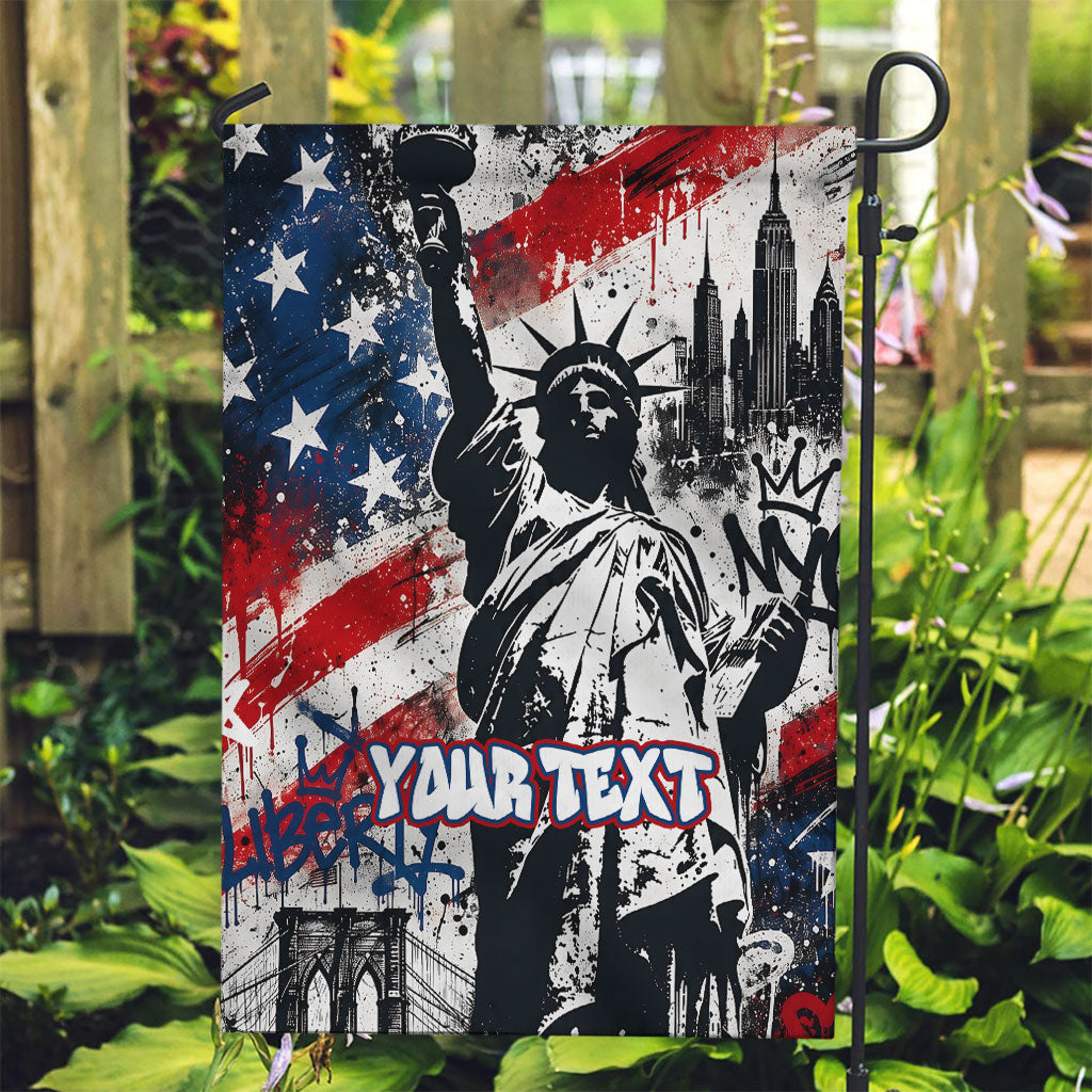 Personalized New York Statue Of Liberty Garden Flag Grunge Street Art NYC Skyline American Pride