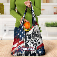 Personalized New York Statue Of Liberty Grocery Bag Grunge Street Art NYC Skyline American Pride
