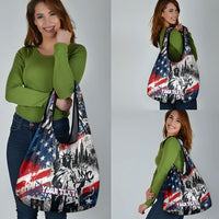 Personalized New York Statue Of Liberty Grocery Bag Grunge Street Art NYC Skyline American Pride