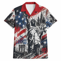 Personalized New York Statue Of Liberty Hawaiian Shirt Grunge Street Art NYC Skyline American Pride