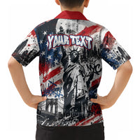 Personalized New York Statue Of Liberty Hawaiian Shirt Grunge Street Art NYC Skyline American Pride