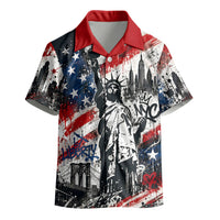 Personalized New York Statue Of Liberty Kid Hawaiian Shirt Grunge Street Art NYC Skyline American Pride