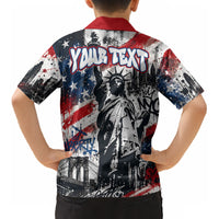 Personalized New York Statue Of Liberty Kid Hawaiian Shirt Grunge Street Art NYC Skyline American Pride